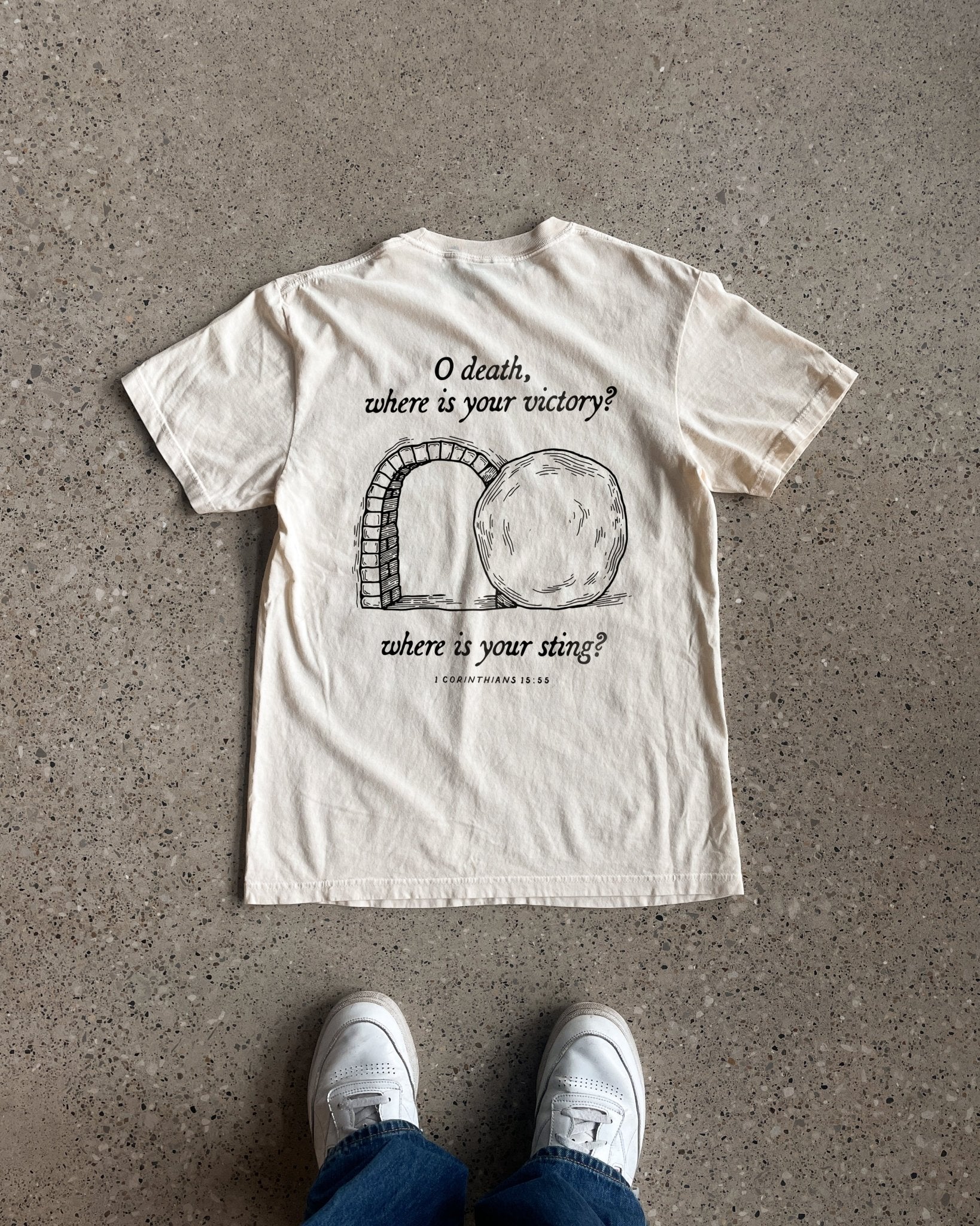 "O Death, Where is Your Sting?" Ivory Tee
